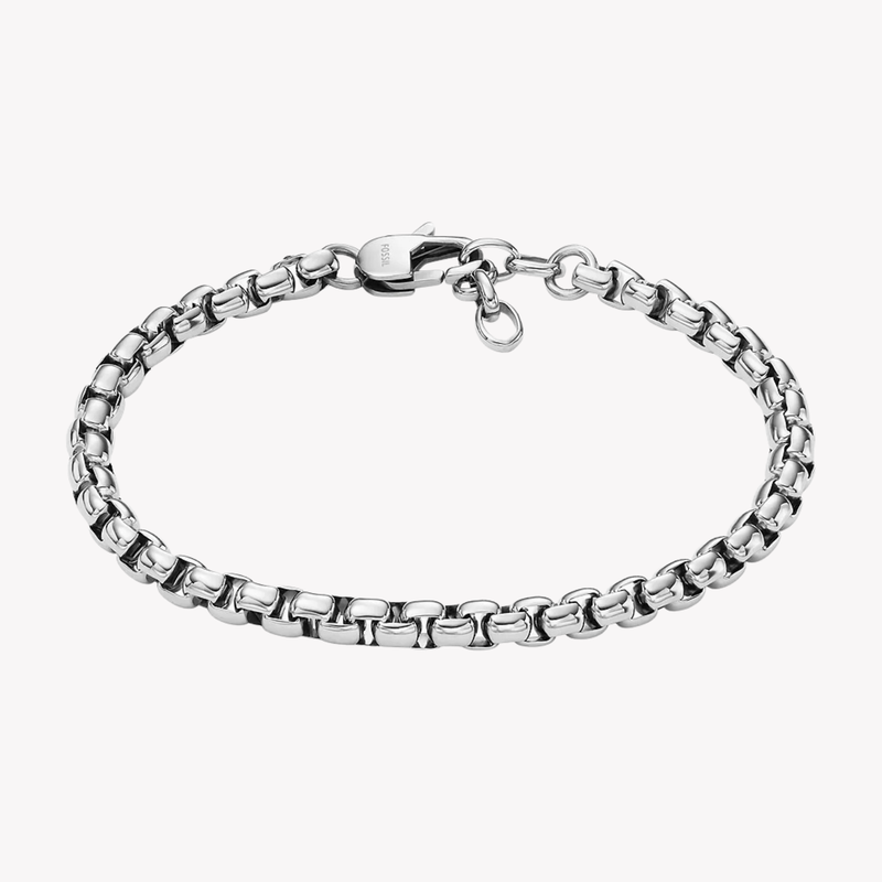 Fossil Men's Silver Bracelet, Stainless Steel Chain | JF04562040