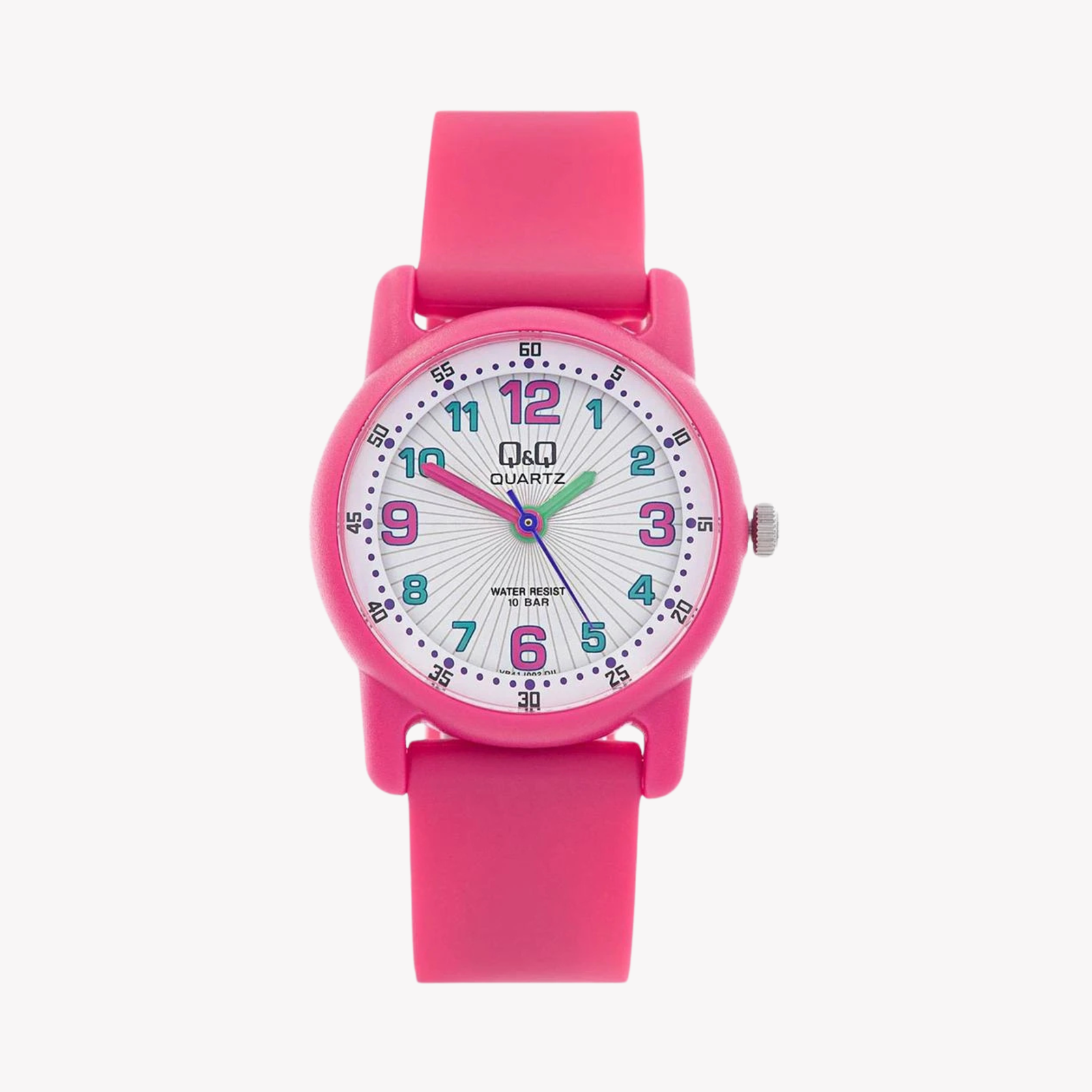 Q&Q Unisex Pink Unisex Watch, White Dial | VR41J002Y