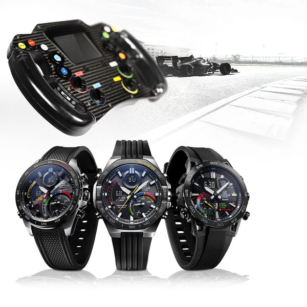 Edifice Men's Black Resin Watch, Multicolour Dial | Ecb-40mp-1aef by i-watch