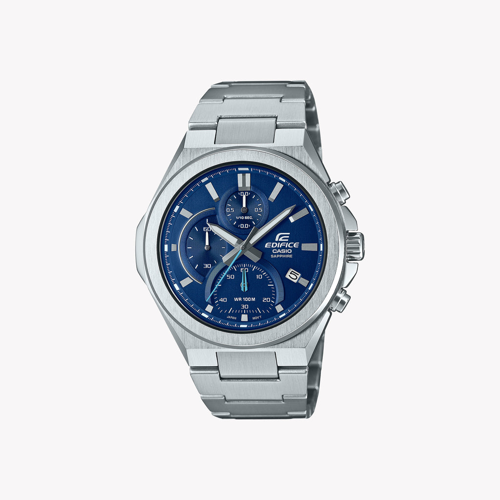 CASIO EFB-700D-2AVUEF - TIMELESS PRECISION WITH BLUE DIAL - MEN'S STAINLESS STEEL CHRONOGRAPH WATCH
