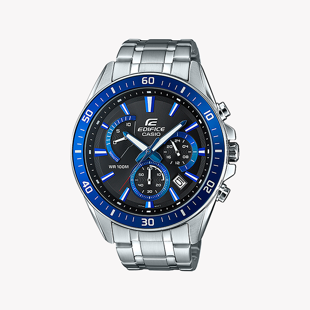 CASIO EDIFICE EFR-552D-1A2VUDF - SPORTY PERFORMANCE MEN'S WATCH WITH BLUE DIAL & STEEL BAND
