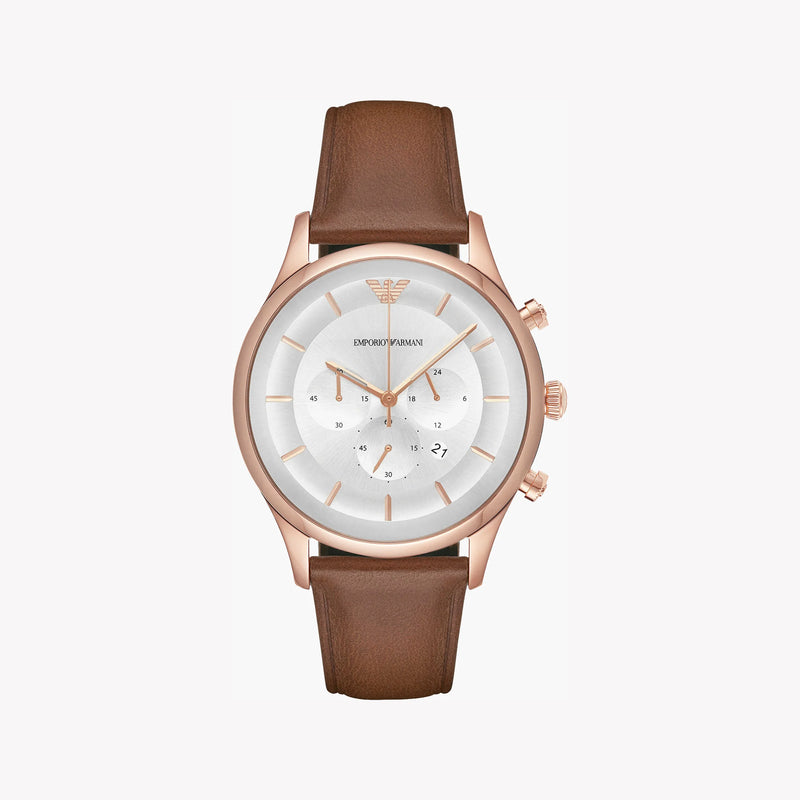 Emporio Armani Men's Rose Gold Watch, Brown Band | Ar11043 by i-watch