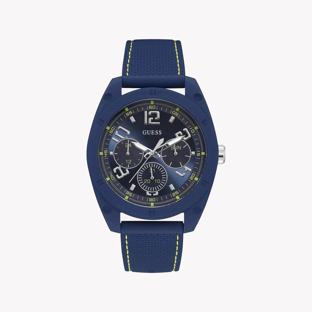 GUESS W1256G3 - VIBRANT BLUE STAINLESS STEEL TIMEPIECE FOR THE MODERN MAN
