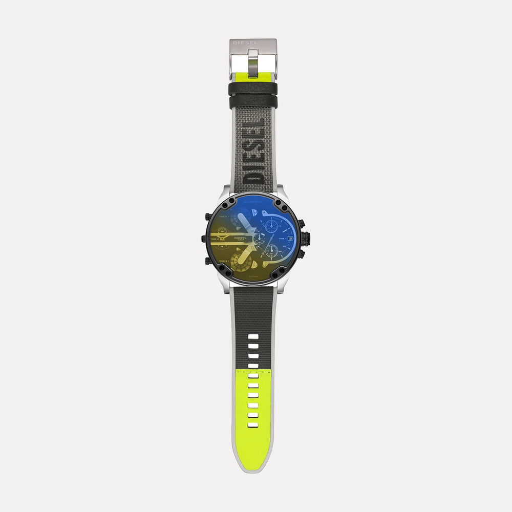 Diesel Men's Silver Stainless Steel, Multicolor Nylon | Dz7429 by i-watch