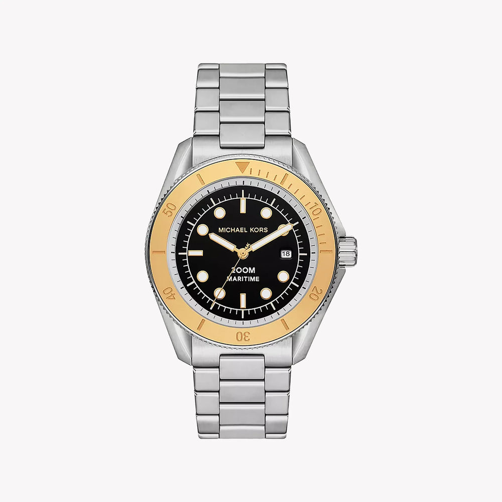 Michael Kors Men's Silver Stainless Steel Watch, Black Dial | Mk9161 by i-watch
