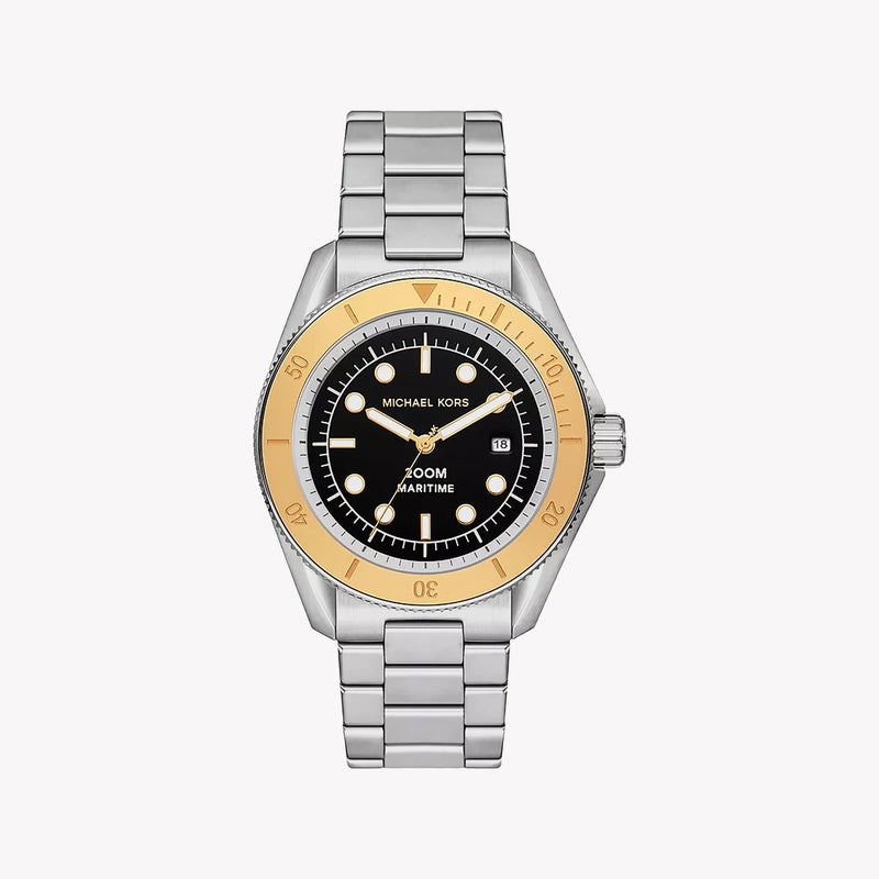 Michael Kors Men's Silver Stainless Steel Watch, Black Dial | Mk9161 by i-watch