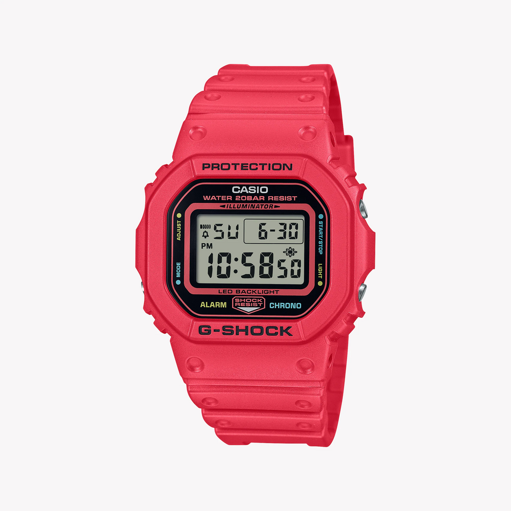 CASIO G-SHOCK DW-5600EP-4ER - UNMATCHED RESILIENCE: BOLD RED MEN'S ADVENTURE WATCH