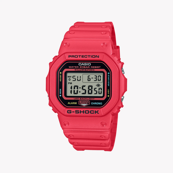 G-Shock Men's Red Resin Watch, Black Dial | Dw-5600ep-4er