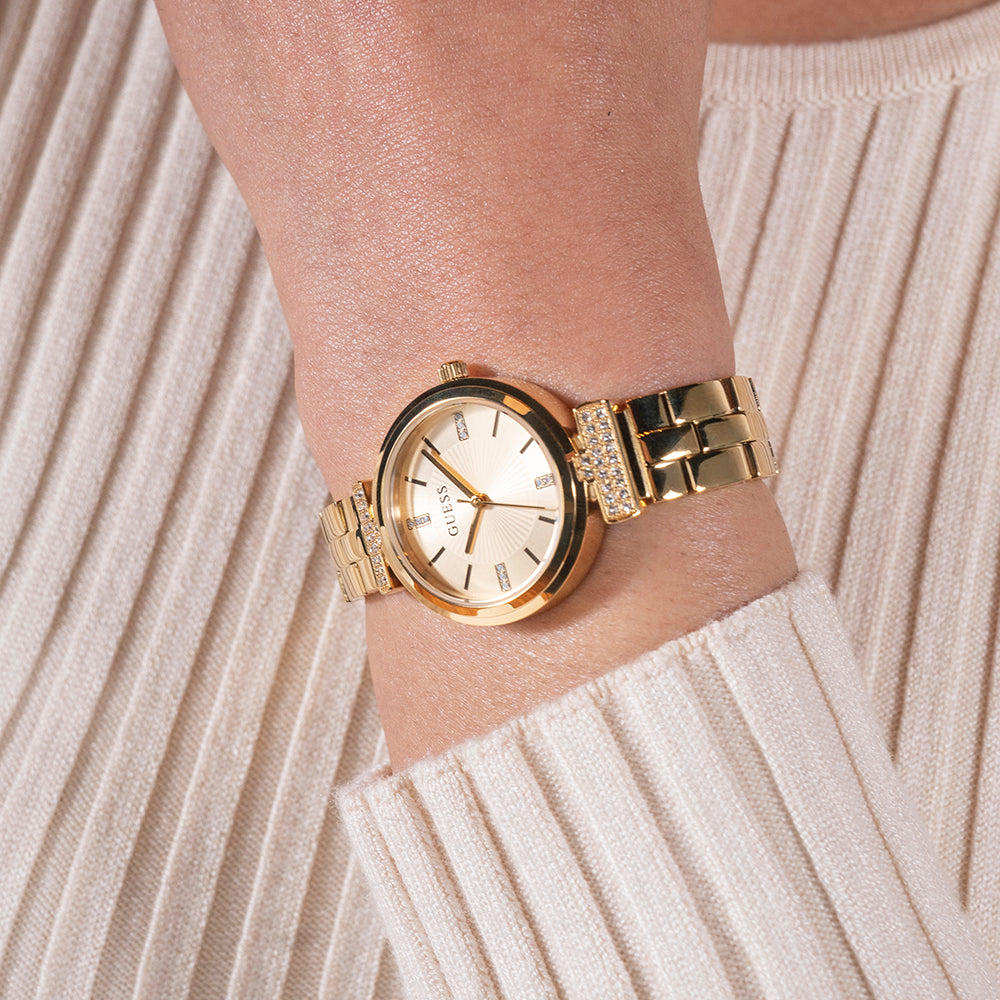 GUESS GW0762L2 CHIC GLAM - ELEGANT GOLD WOMEN'S WATCH with Champagne Dial & Stainless Steel Band-i-Watch-5