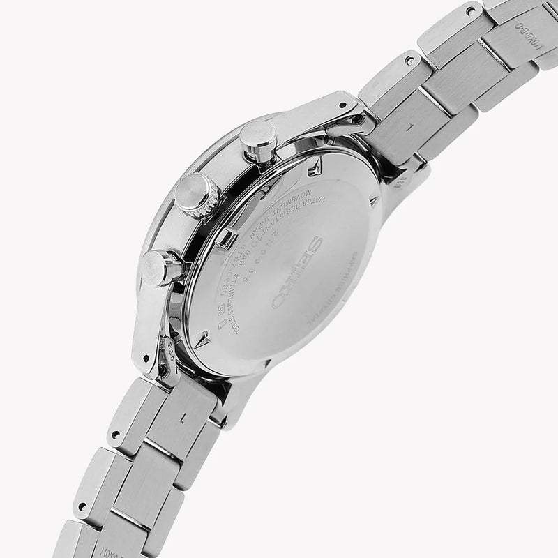 Seiko Men's Silver Stainless Steel Watch, Black Dial | Ssb419p1 by i-watch