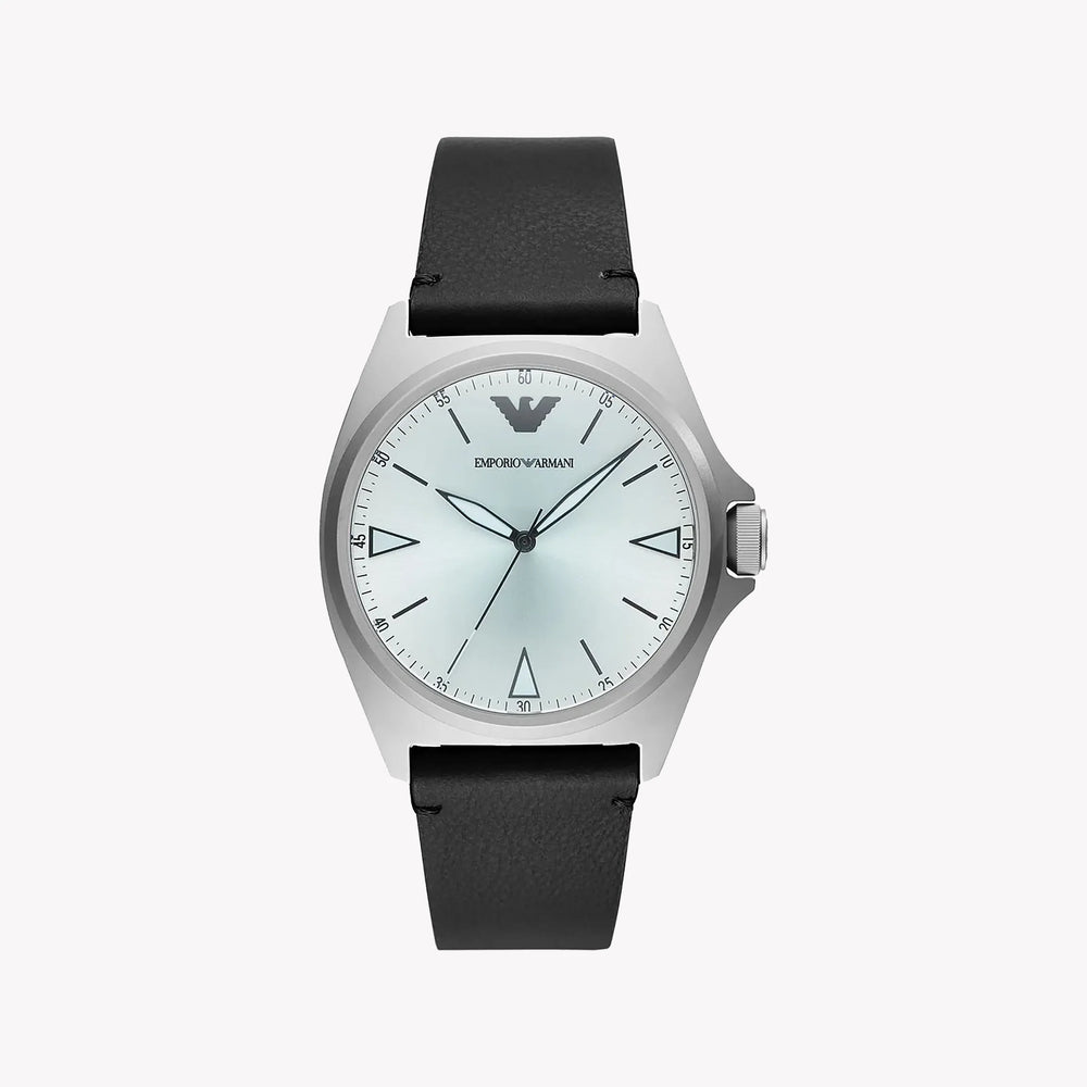 Emporio Armani Men's Silver Watch, Black Leather Band | Ar11308 by i-watch