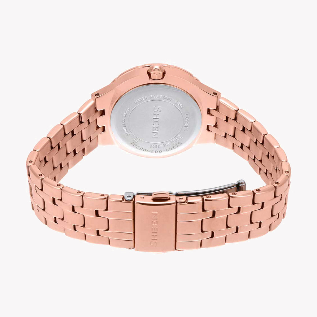 CASIO SHE-3809PG-9AUDR ELEGANT ROSE GOLD TIMEPIECE - STUNNING SWAROVSKI CRYSTALS & WATER RESISTANT-i-Watch-2