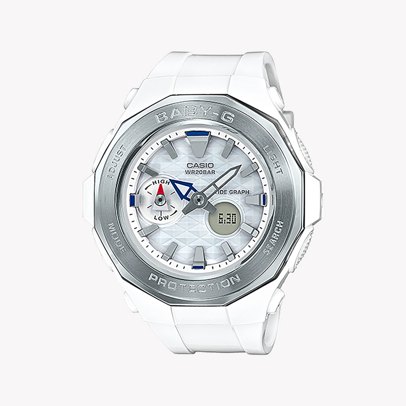 Casio Baby-G Bga-225-7adr - Elegant Adventure Women's Watch With White Resin Band & Silver Case by i-watch