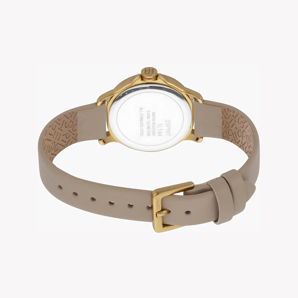 ESPRIT Women's Watch with Silver Stainless Steel Case and Beige Leather Band-i-Watch-4