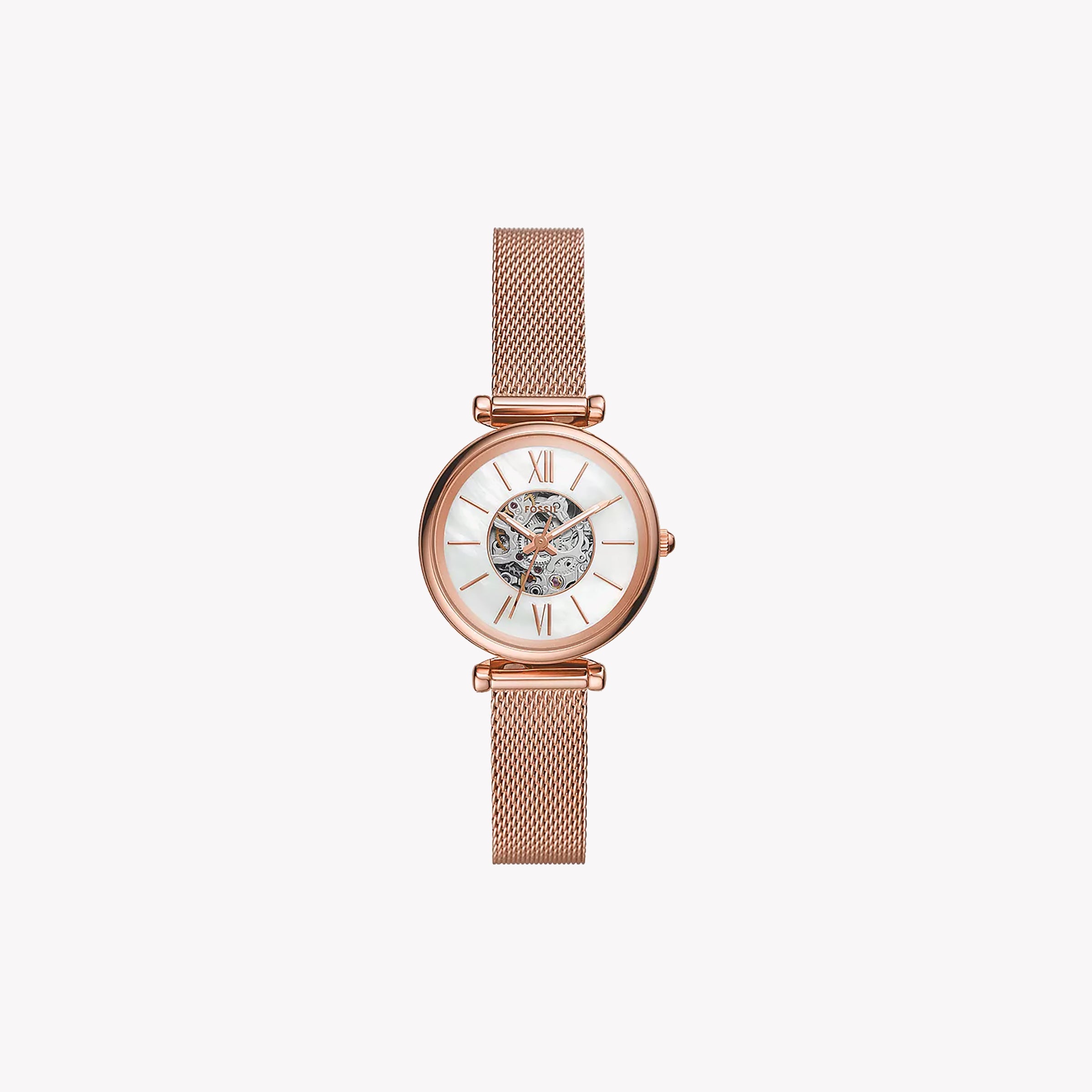 FOSSIL ME3188 ROSE GOLD GRACE - ELEGANT AUTOMATIC WOMEN'S WATCH WITH MOTHER-OF-PEARL DIAL