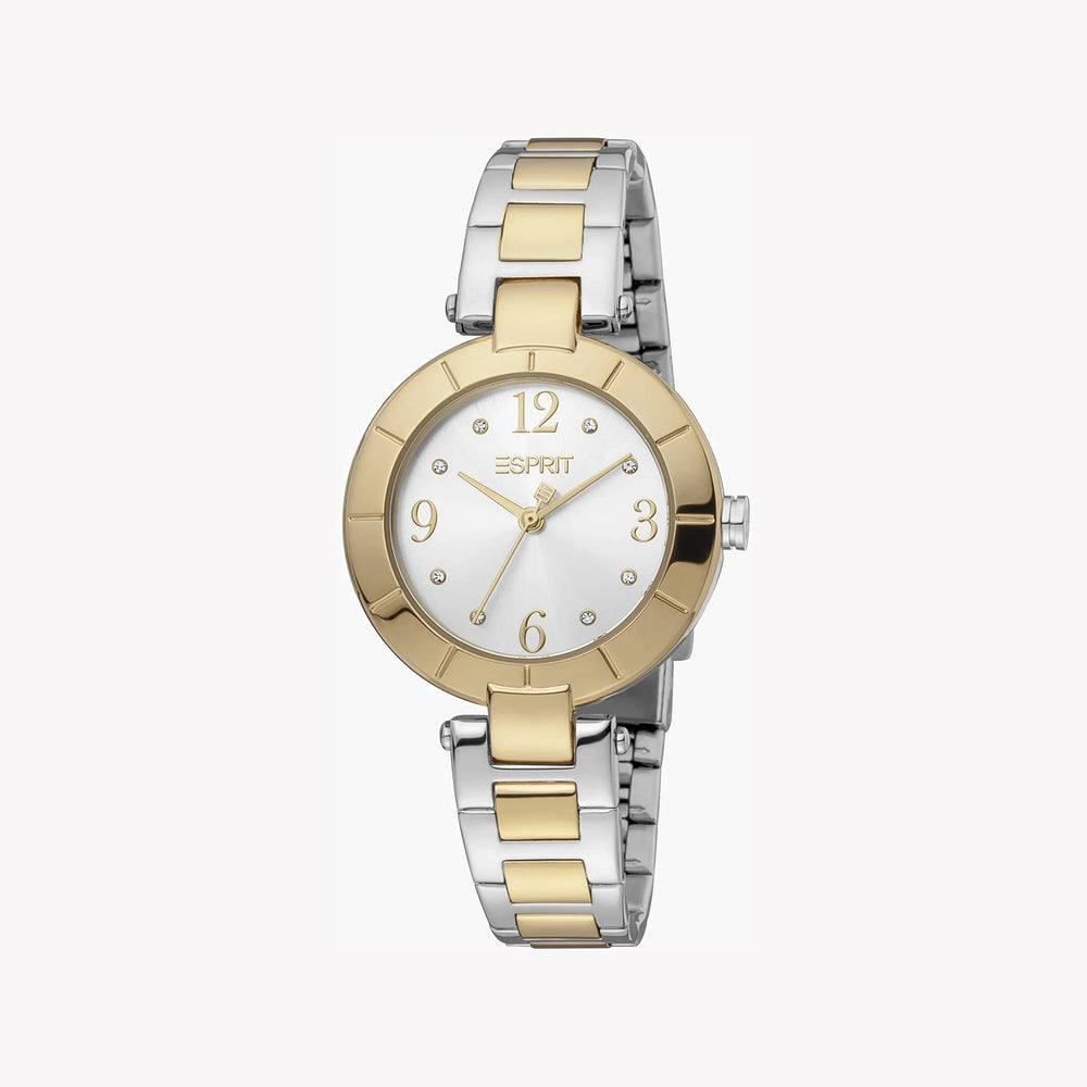 Esprit Women's Silver & Gold Stainless Steel Watch, Silver Dial | Es1l302m0035 by i-watch