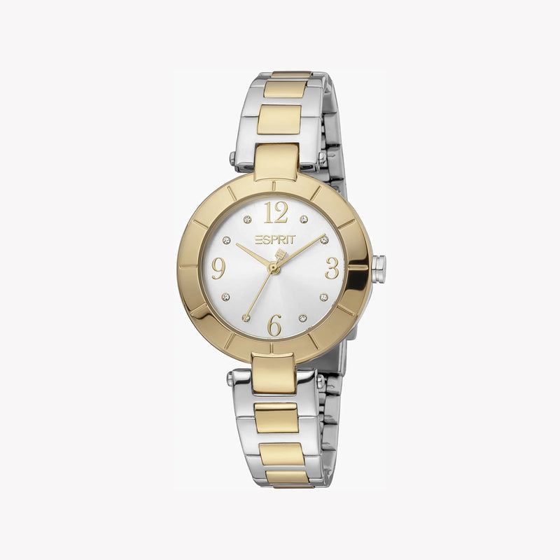 Esprit Women's Silver & Gold Stainless Steel Watch, Silver Dial | Es1l302m0035 by i-watch