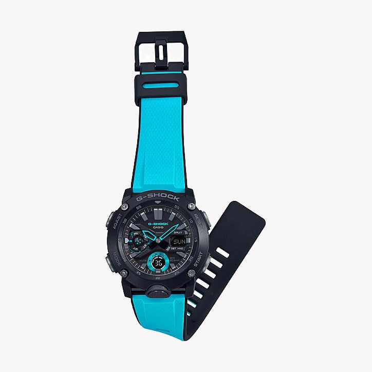 CASIO G-SHOCK GA-2000-1A2DR - RUGGED ELEGANCE UNLEASHED MEN'S WATCH IN BLACK & BLUE-i-Watch-3