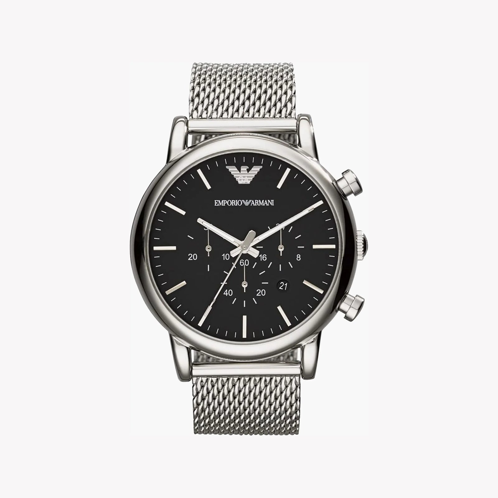 Emporio Armani Men's Silver Watch, Black Dial | Ar1808 by i-watch