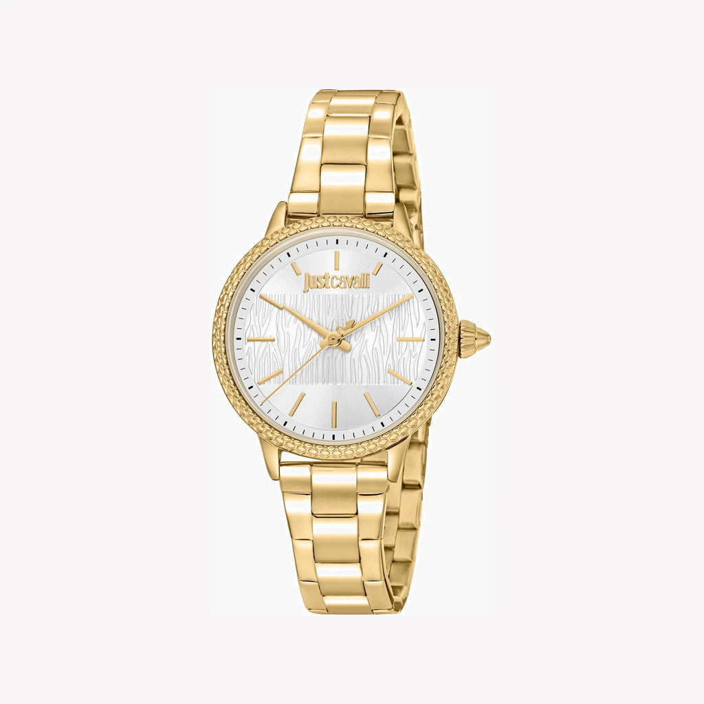 JUST CAVALLI Women's Watch with Gold Stainless Steel Case and Gold Stainless Steel Band