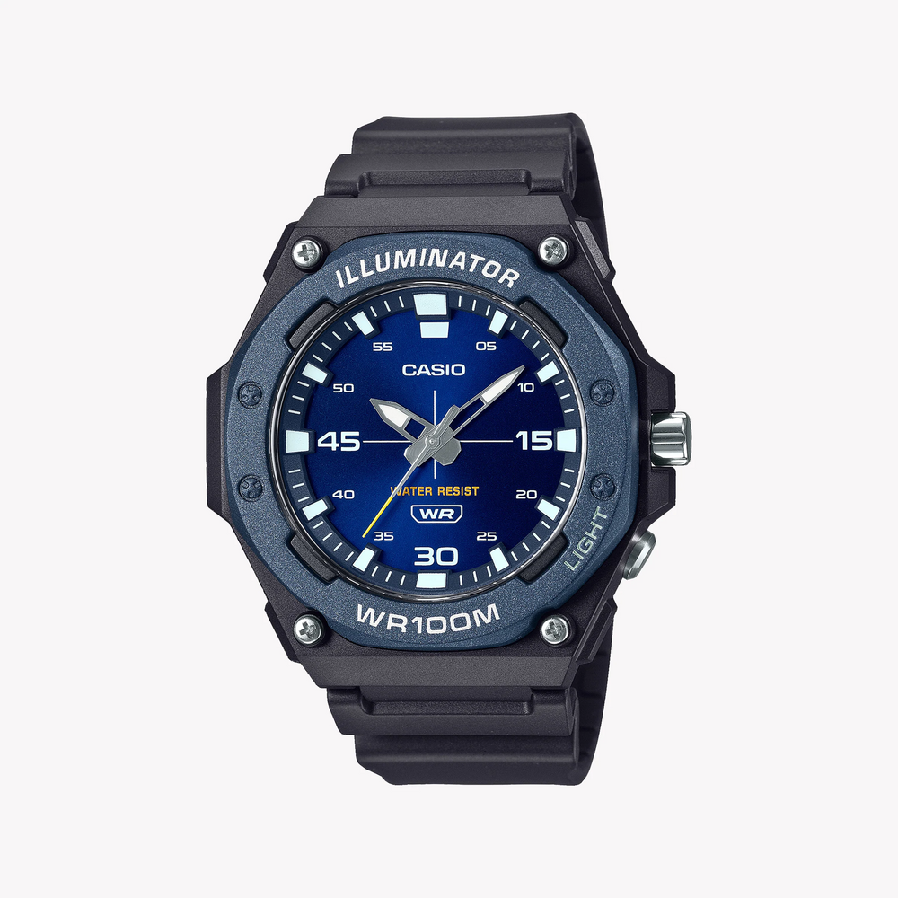 Casio Men's Black Resin Watch, Blue Dial | Mw-620h-2avdf by i-watch