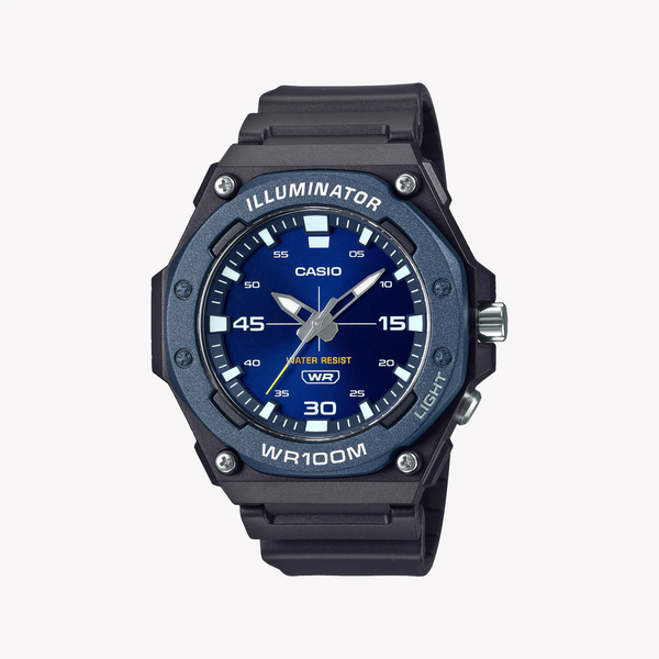 Casio Men's Black Resin Watch, Blue Dial | Mw-620h-2avdf by i-watch
