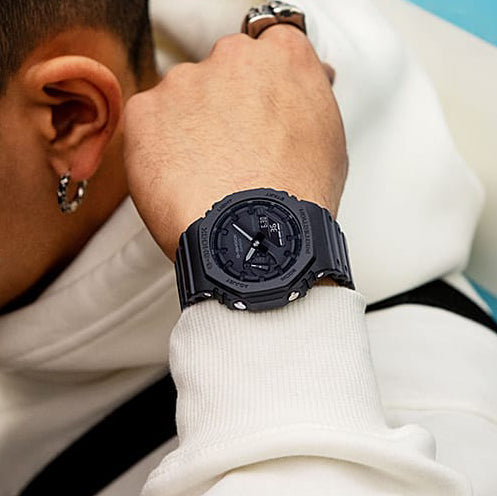 Casio Men's Black Resin Watch, Carbon Case | Ga-2100-1a1er