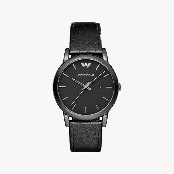 Emporio Armani Men's Black Leather Watch, Black Dial | Ar1732 by i-watch
