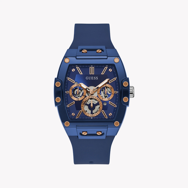 Guess Men's Blue Silicone Watch, Blue Dial | Gw0203g7 by i-watch