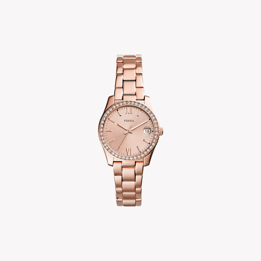 Montre Scarlette à trois aiguilles avec date en acier inoxydable doré rose ES4318