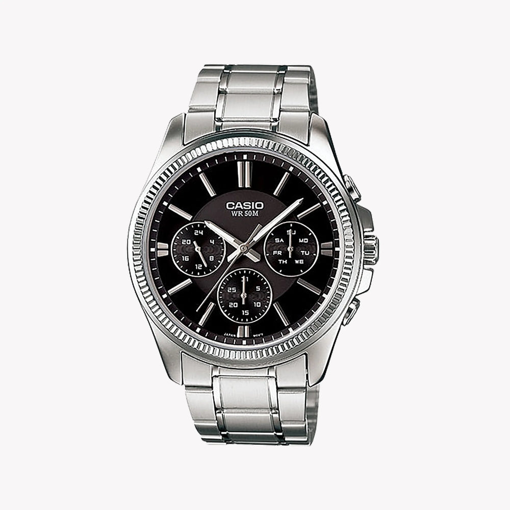 Casio Men's Silver Stainless Steel Watch, Elegant Design | Mtp-1375d-1avdf by i-watch