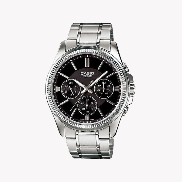 Casio Men's Silver Stainless Steel Watch, Elegant Design | Mtp-1375d-1avdf by i-watch
