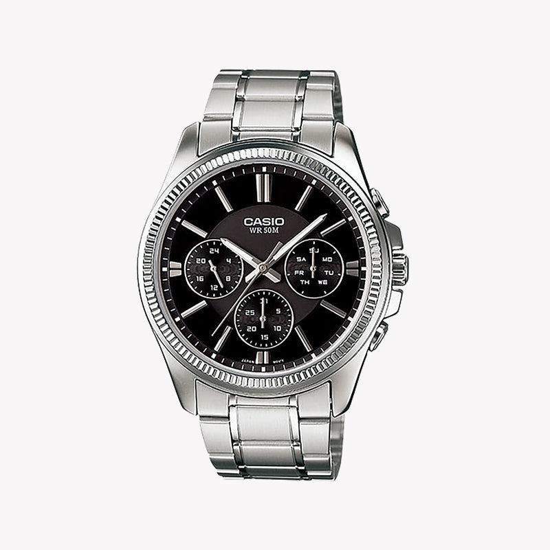 Casio Men's Silver Stainless Steel Watch, Elegant Design | Mtp-1375d-1avdf by i-watch
