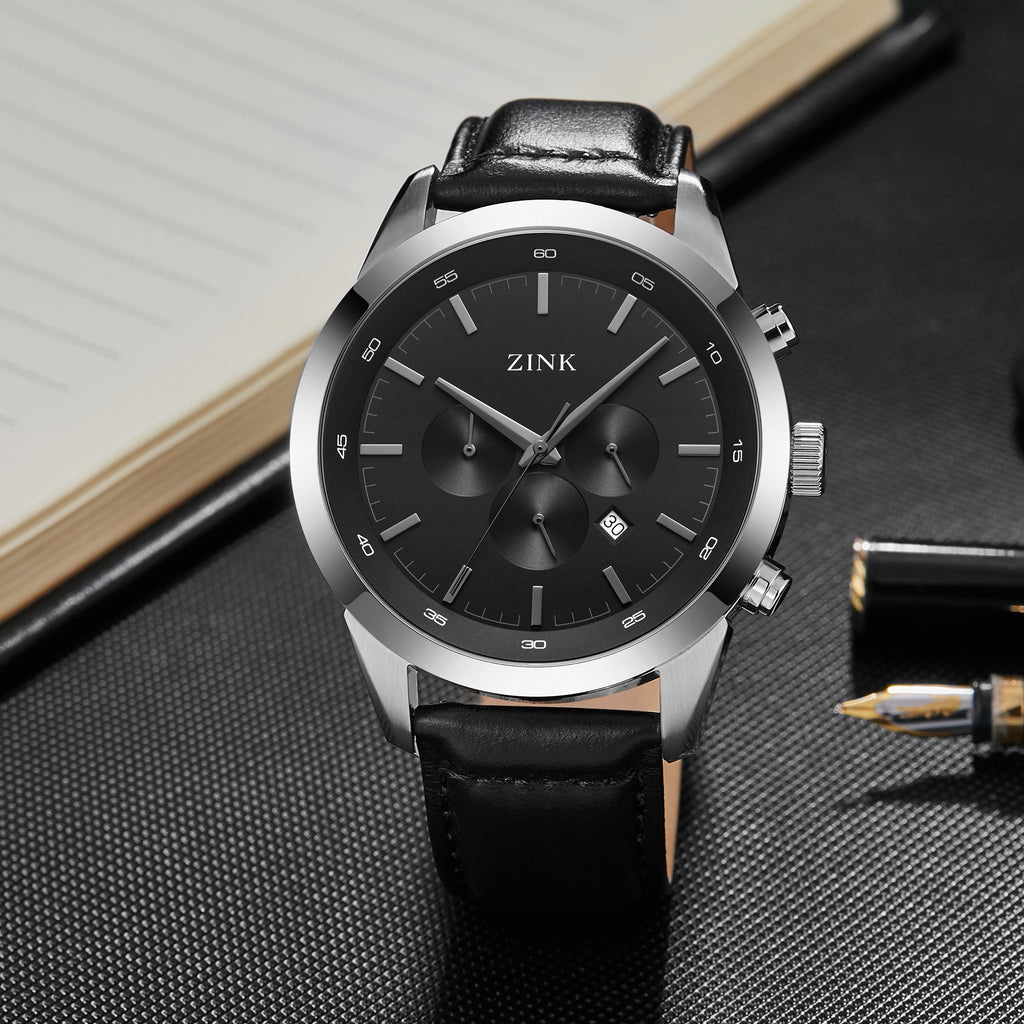 Zink Men's Stainless Steel Black Chronograph Watch | Zk134g2ls-211