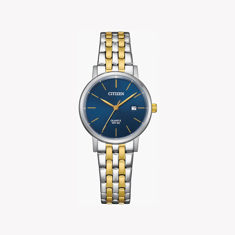 Citizen Eu6096-58l - Elegant Blue Dial Timepiece - Gold Stainless Steel Band - Modern Women's Watch by i-watch