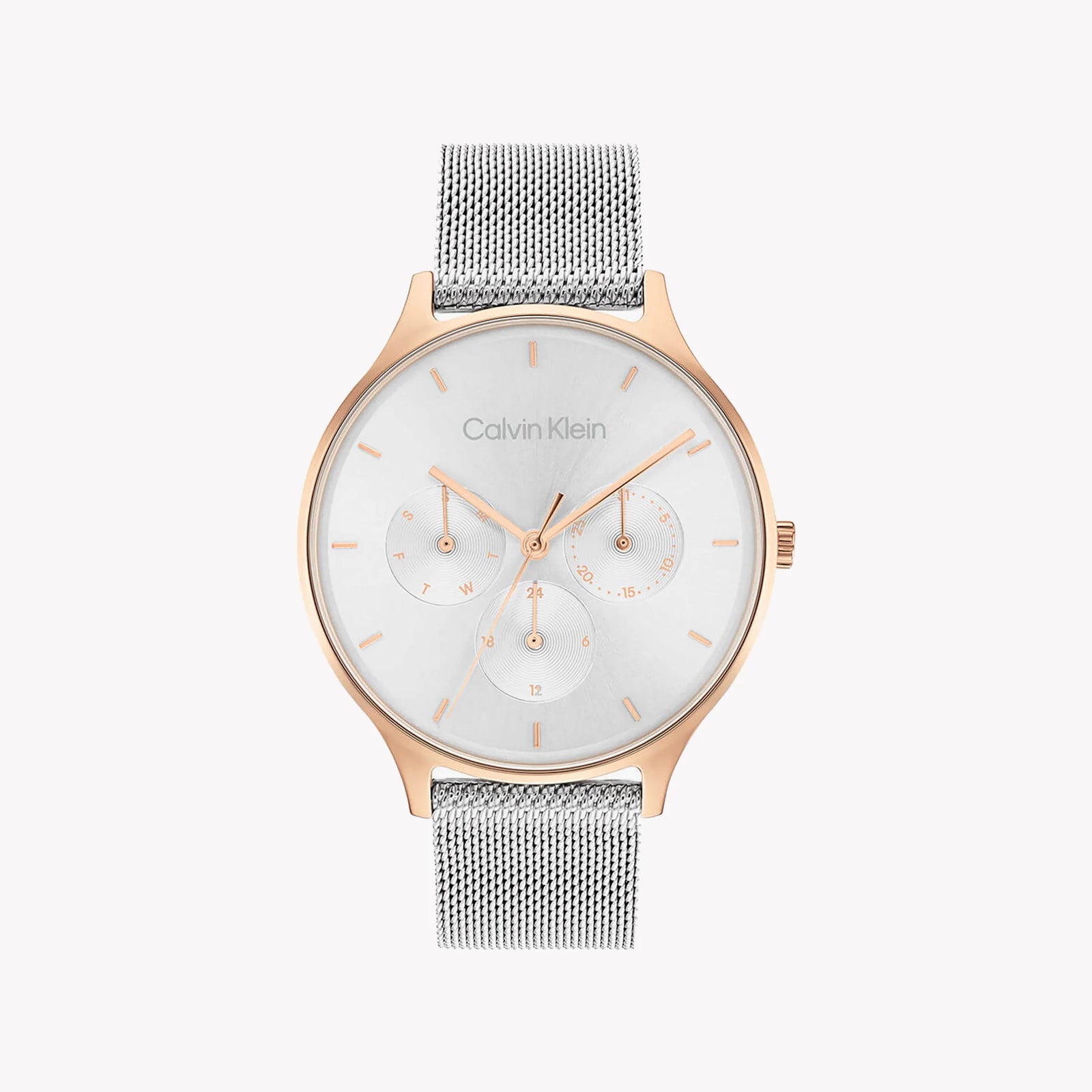 Ck Calvin Klein Men's Silver & Gold Watch, White Dial | K2g271c1 by i-watch