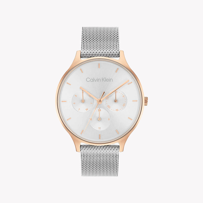 Ck Calvin Klein Men's Silver & Gold Watch, White Dial | K2g271c1 by i-watch