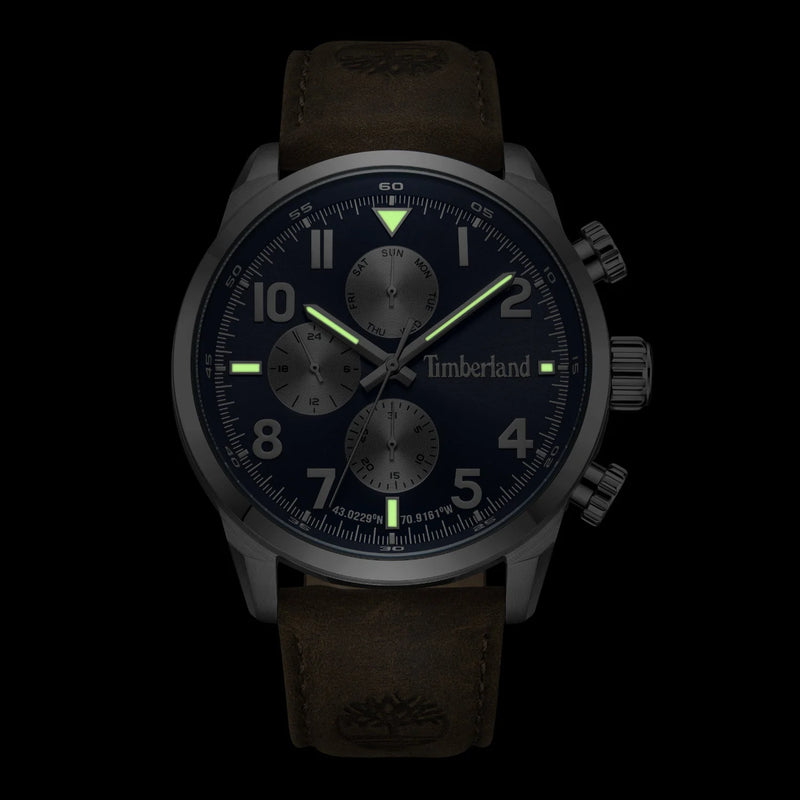 Timberland Men's Brown Leather Watch, Silver Case | Tdwgf0009501 by i-watch