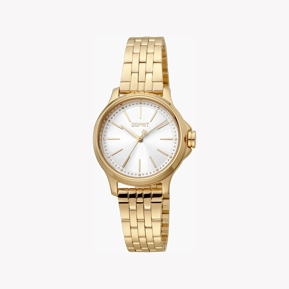 Esprit Women's Gold Stainless Steel Watch, Silver Dial | ES1L144M2045 by i-watch