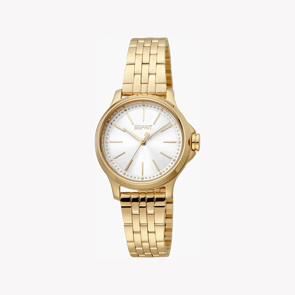 Esprit Women's Gold Stainless Steel Watch, Silver Dial | ES1L144M2045 by i-watch