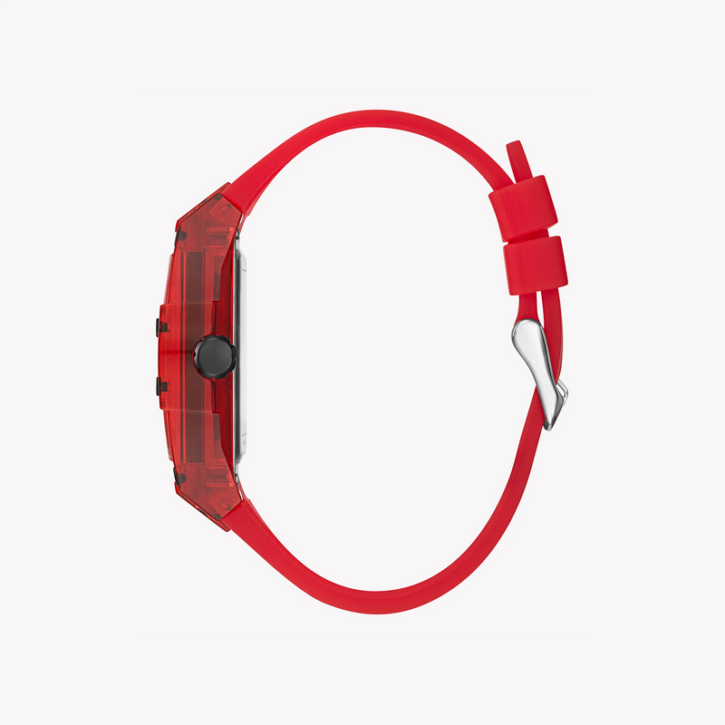 Guess Men's Red Silicone Watch, Black Dial | Gw0203g5 by i-watch
