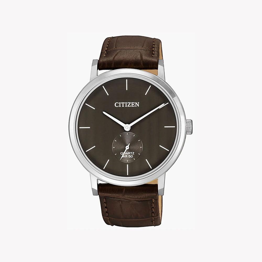 Citizen Be9170-13h: Elegant Brown Calf Leather Men's Watch With Stainless Steel Case by i-watch