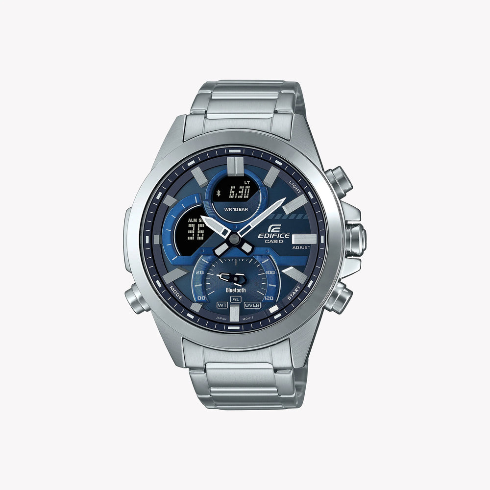 Timeless Elegance Men's Silver Silver Blue Watch, Stainless Steel | Ecb-30d-2aef by i-watch