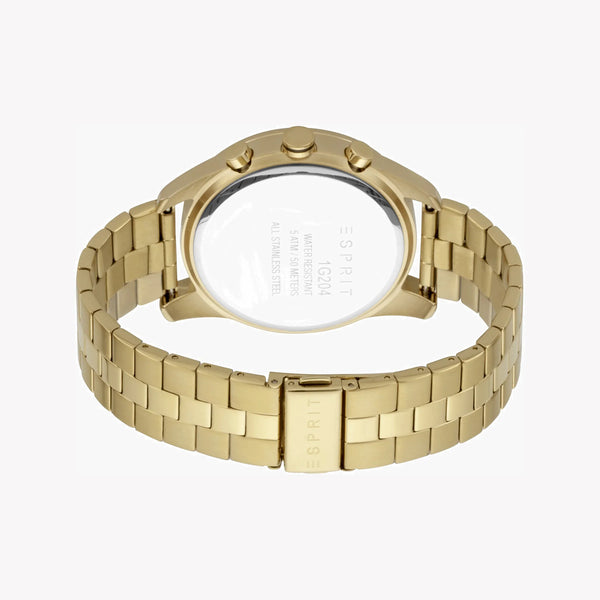 Esprit Men's Gold Stainless Steel Watch, Black Dial | Es1g113m0015 by i-watch
