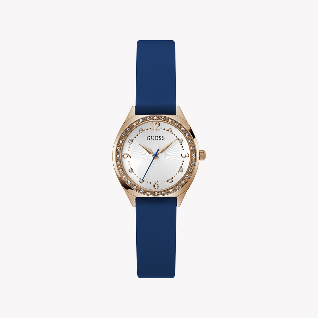 GUESS GW0820L2 CHIC SPIRIT - MODERN ROSE GOLD & BLUE SILICONE WOMEN'S WATCH
