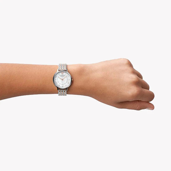 Emporio Armani Women's Silver/Gold Watch, White Dial | Ar90008u by i-watch