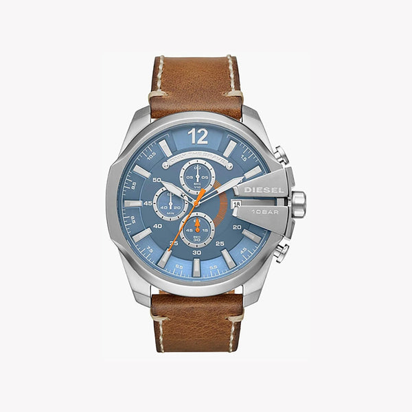 Diesel Men's Silver Stainless Steel, Tan Leather | Dz4458 by i-watch