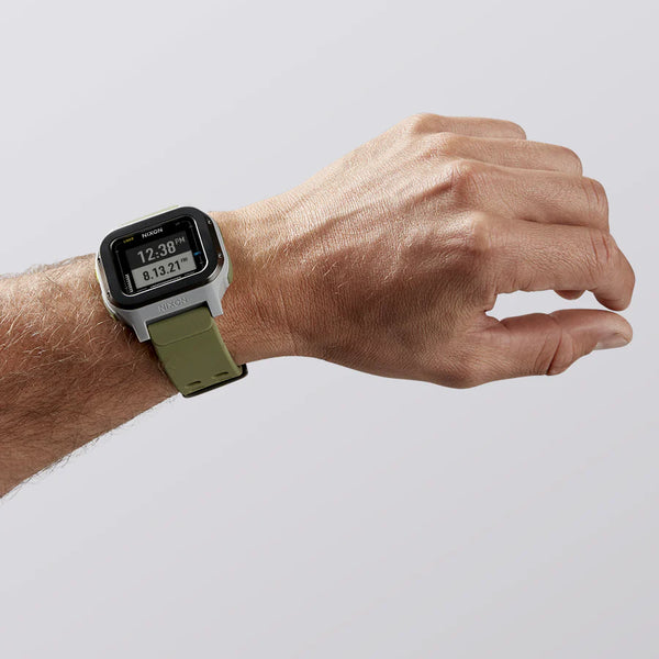 Nixon Men's Green Plastic Watch, Silver Silicone Band | A1324-2072 by i-watch