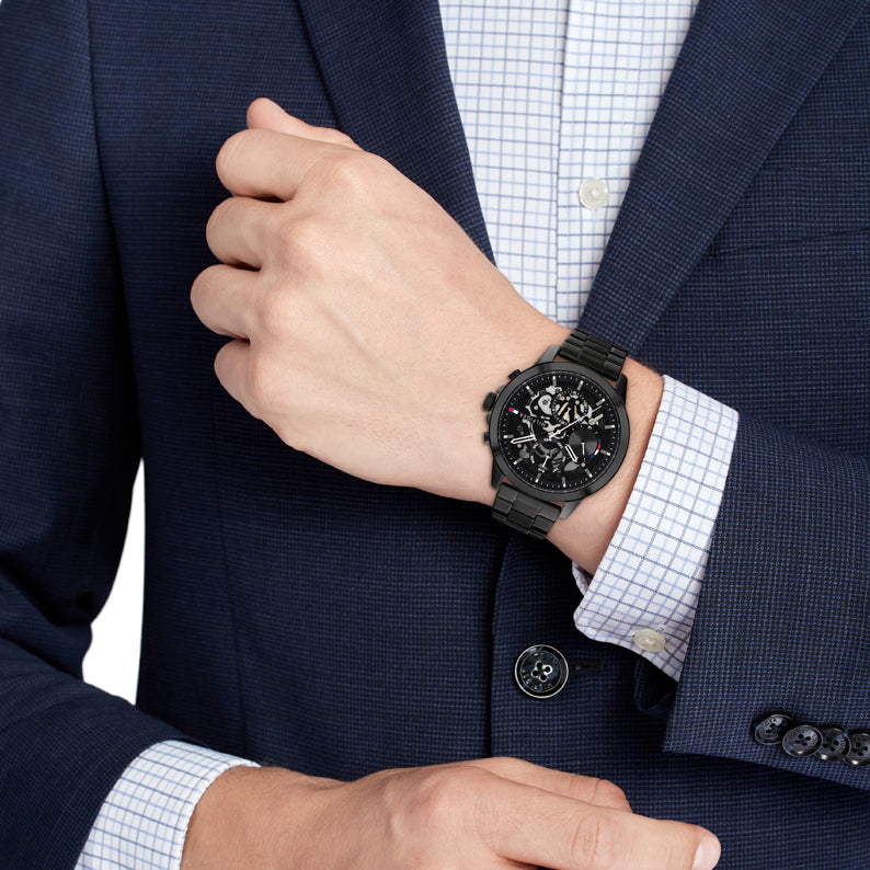TOMMY HILFIGER BOLD BLACKSTEEL - SOPHISTICATED MEN'S WATCH WITH 5 ATM WATER RESISTANCE-i-Watch-4