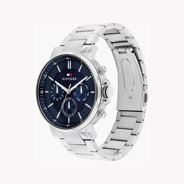 Tommy Hilfiger Men's Silver Stainless Steel, Blue Dial | 1687498 by i-watch